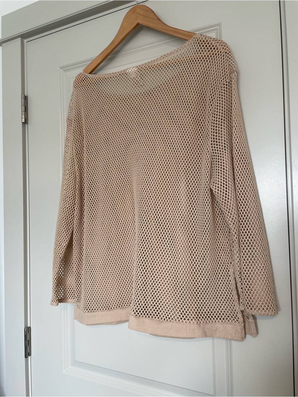 Shade & Shore Beige Open-Knit Swim Coverup